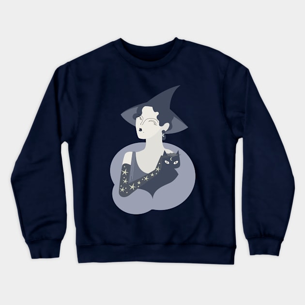 Deco Witch Crewneck Sweatshirt by selensden4